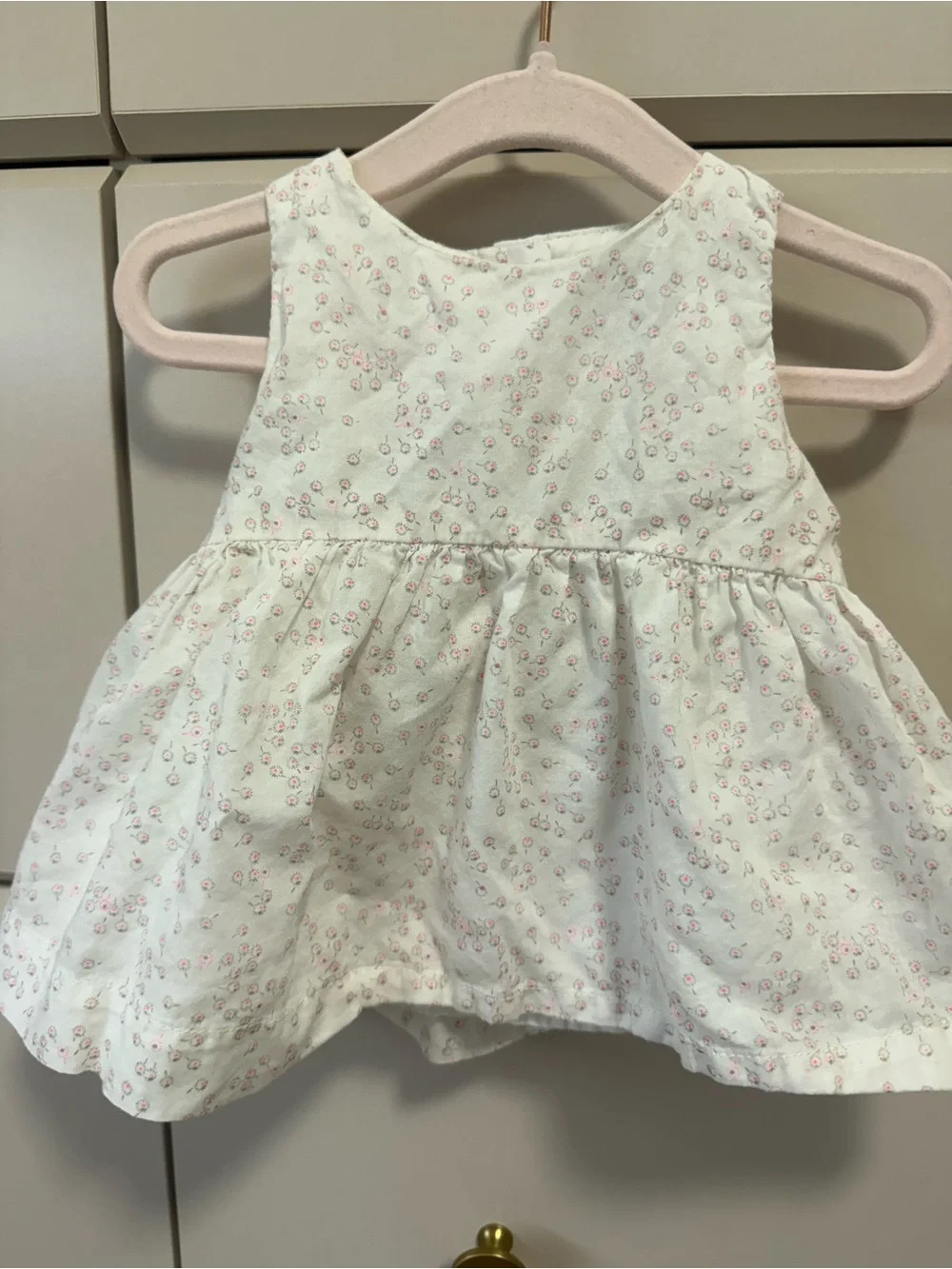 babyGap Floral Cotton Baby Dress - White with Pink Flowers